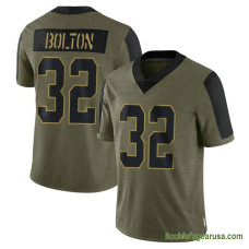 Mens Kansas City Chiefs Nick Bolton Olive Game 2021 Salute To Service Kcc216 Jersey C1045